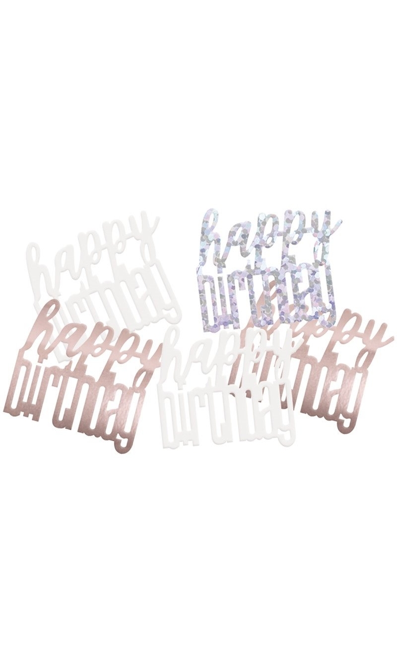 GLITZ Happy Birthday Rose Gold Foil Confetti - 14g