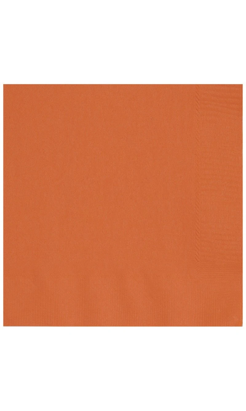 Pumpkin Orange Solid Beverage Napkins - 20pk
