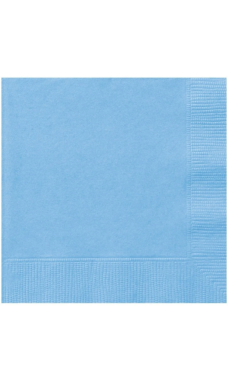 Powder Blue Solid Beverage Napkins - 20pk