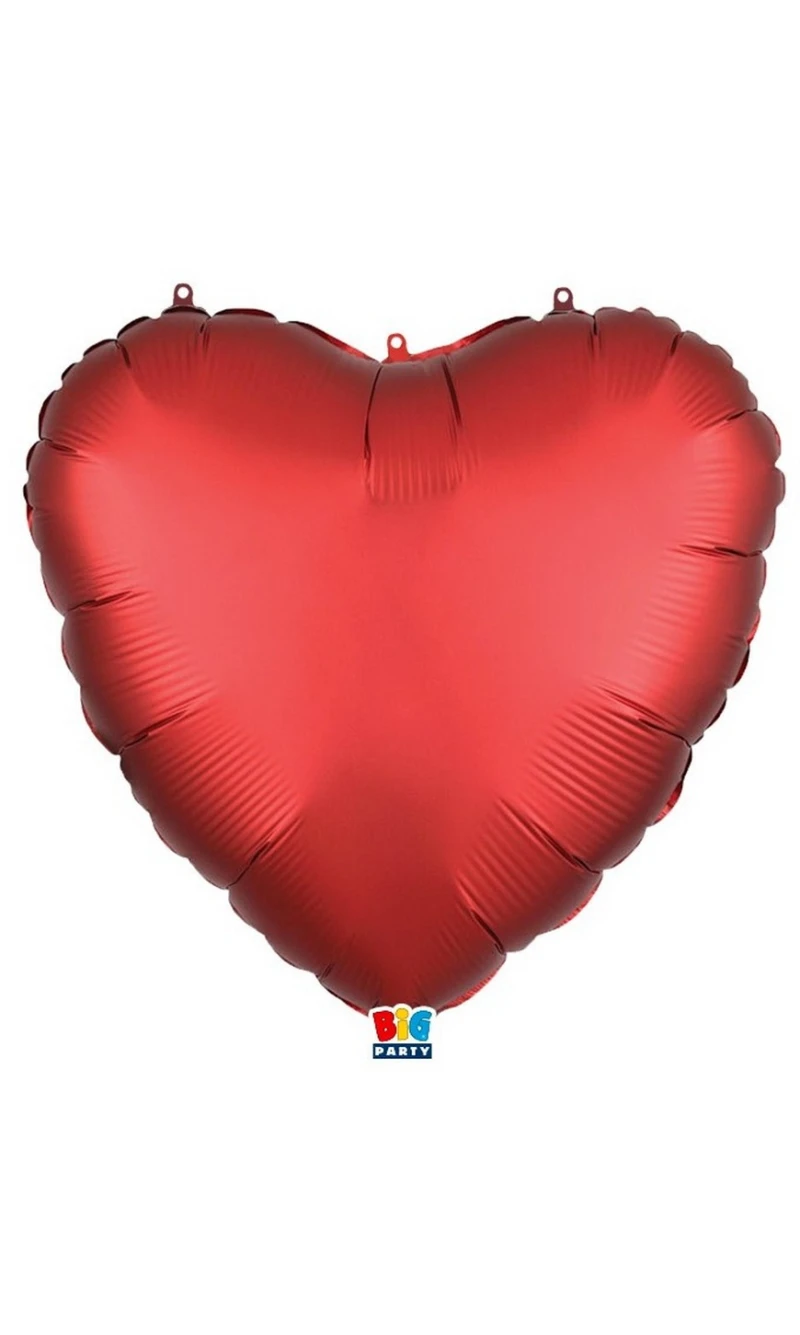 Satin Red Very Big Heart Shaped Foil Balloon - 152cm / 60"