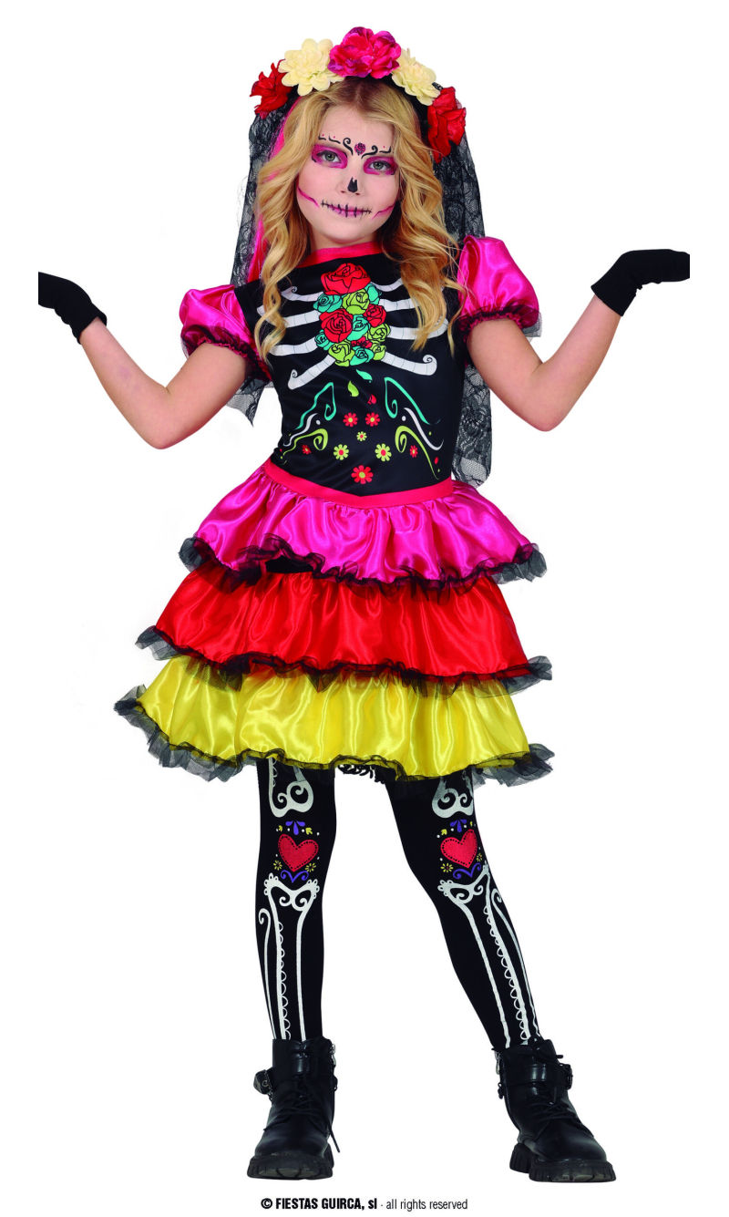 Scary Catrina Costume - Age 3 to 4 Years