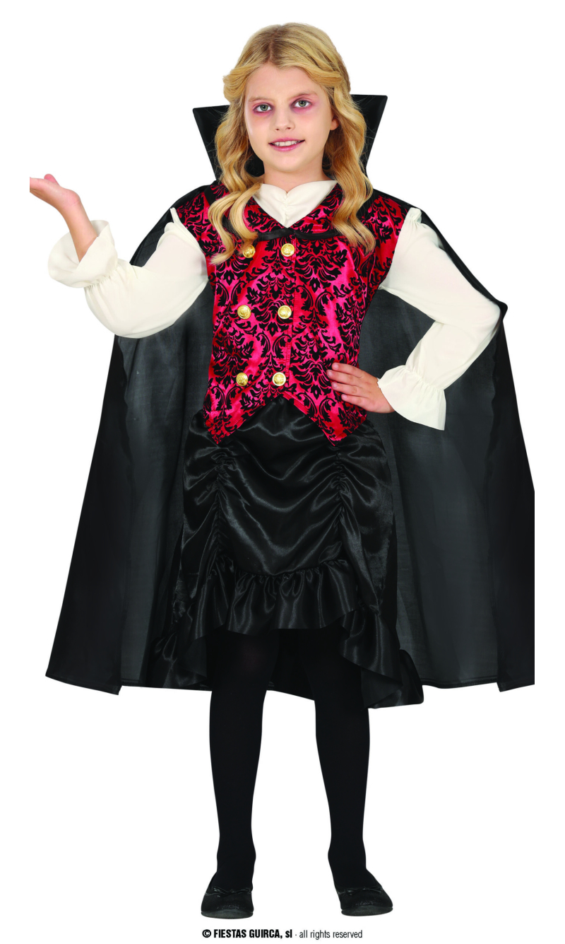 Classic Vampiress Girl Costume - Age 5 to 6 Years