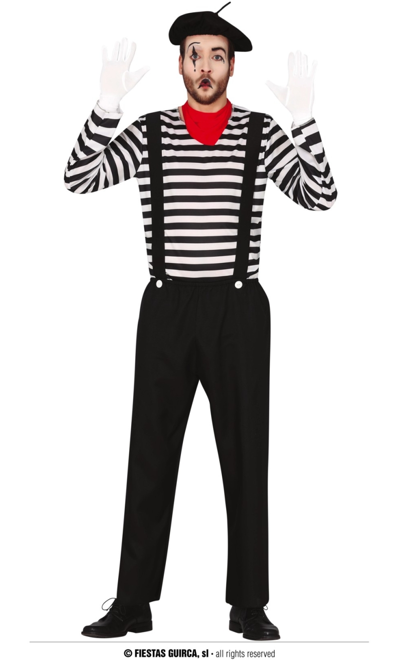 Mime Gentleman Costume - Adult Size Medium (48-50)