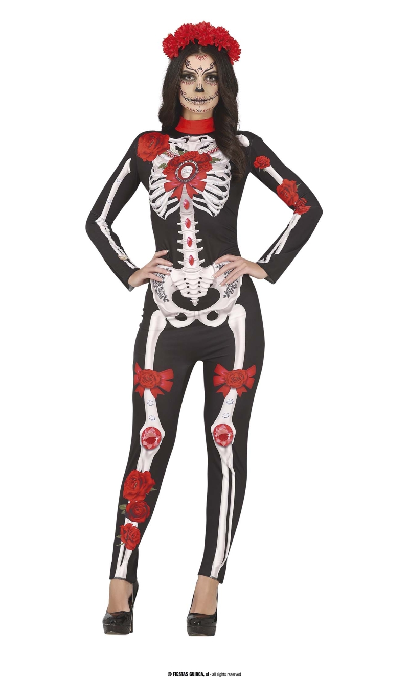 Catrina Skeleton Lady Costume - Adult Size Medium (38-40)