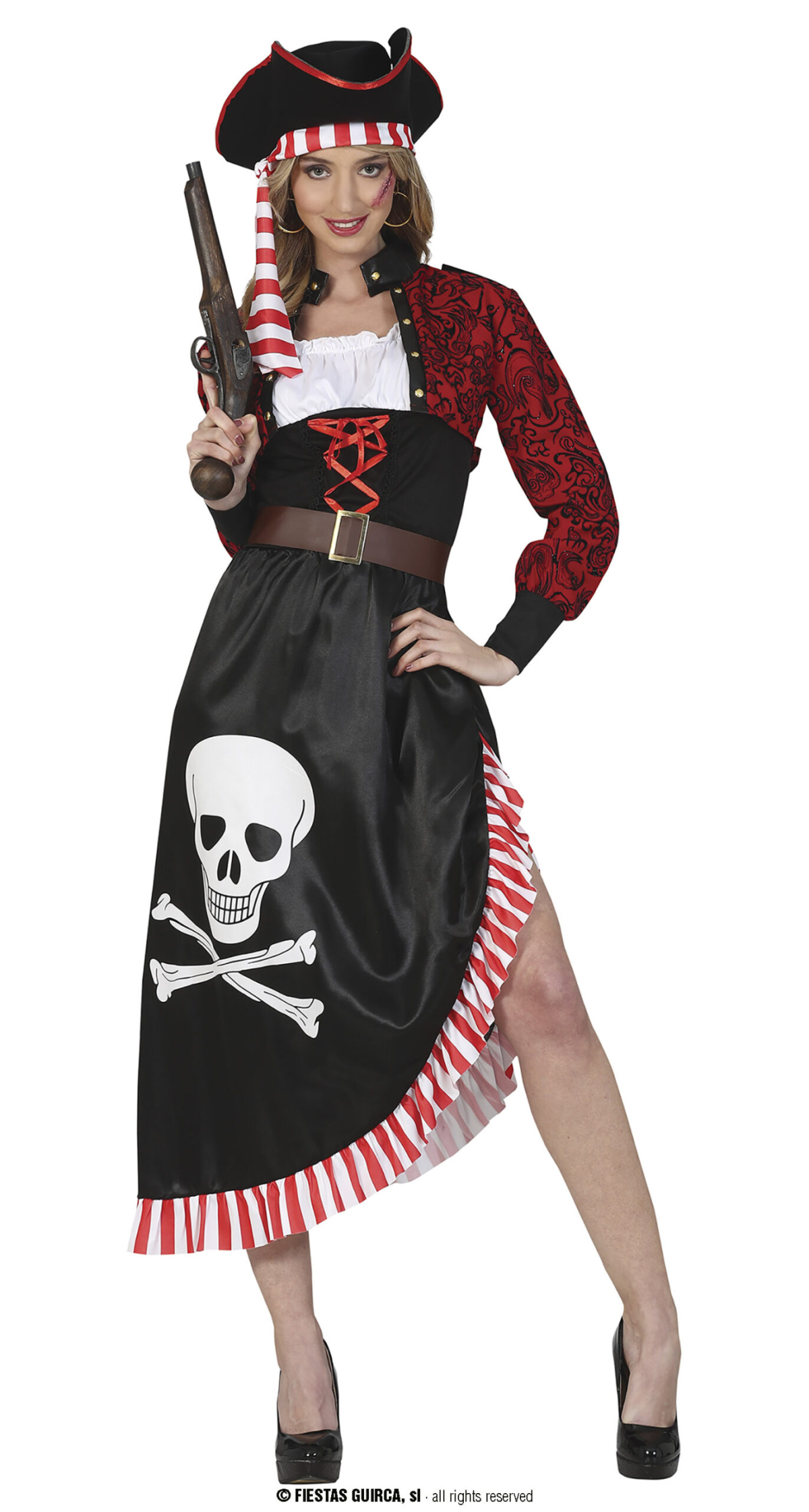 Skull Pirate Lady Costume - Adult Size Extra Large (44-46)