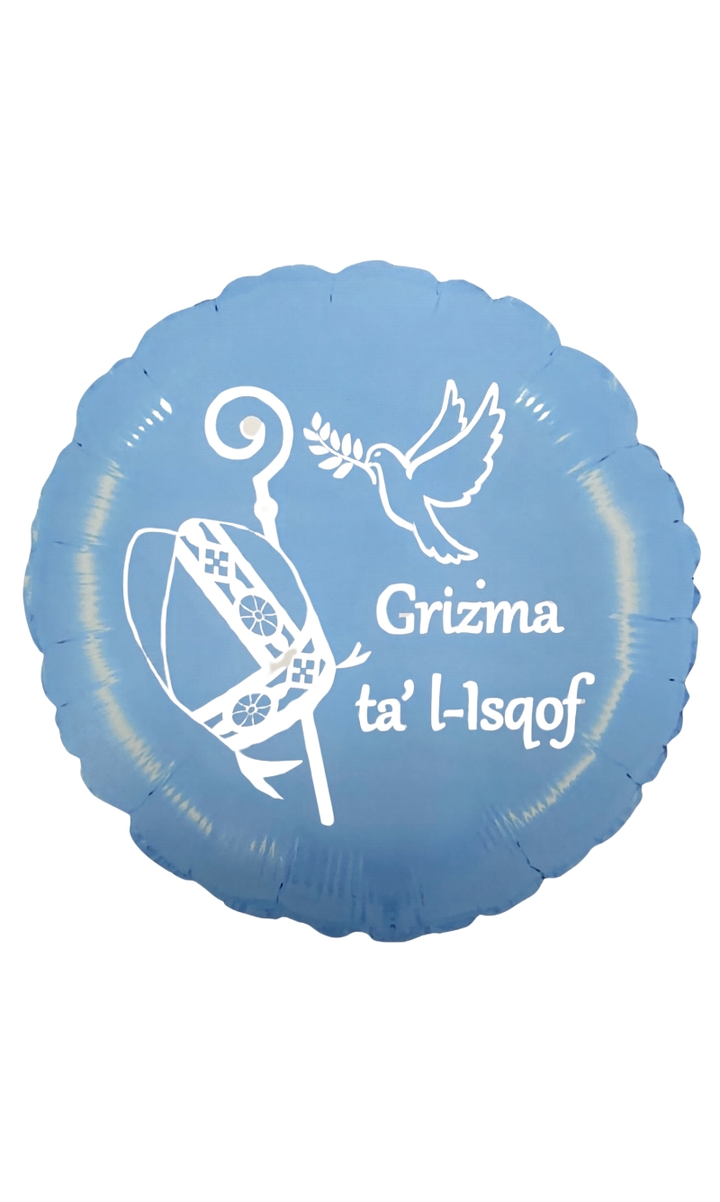 Grizma ta' l-isqof Confirmation Blue - 18" Foil Balloon