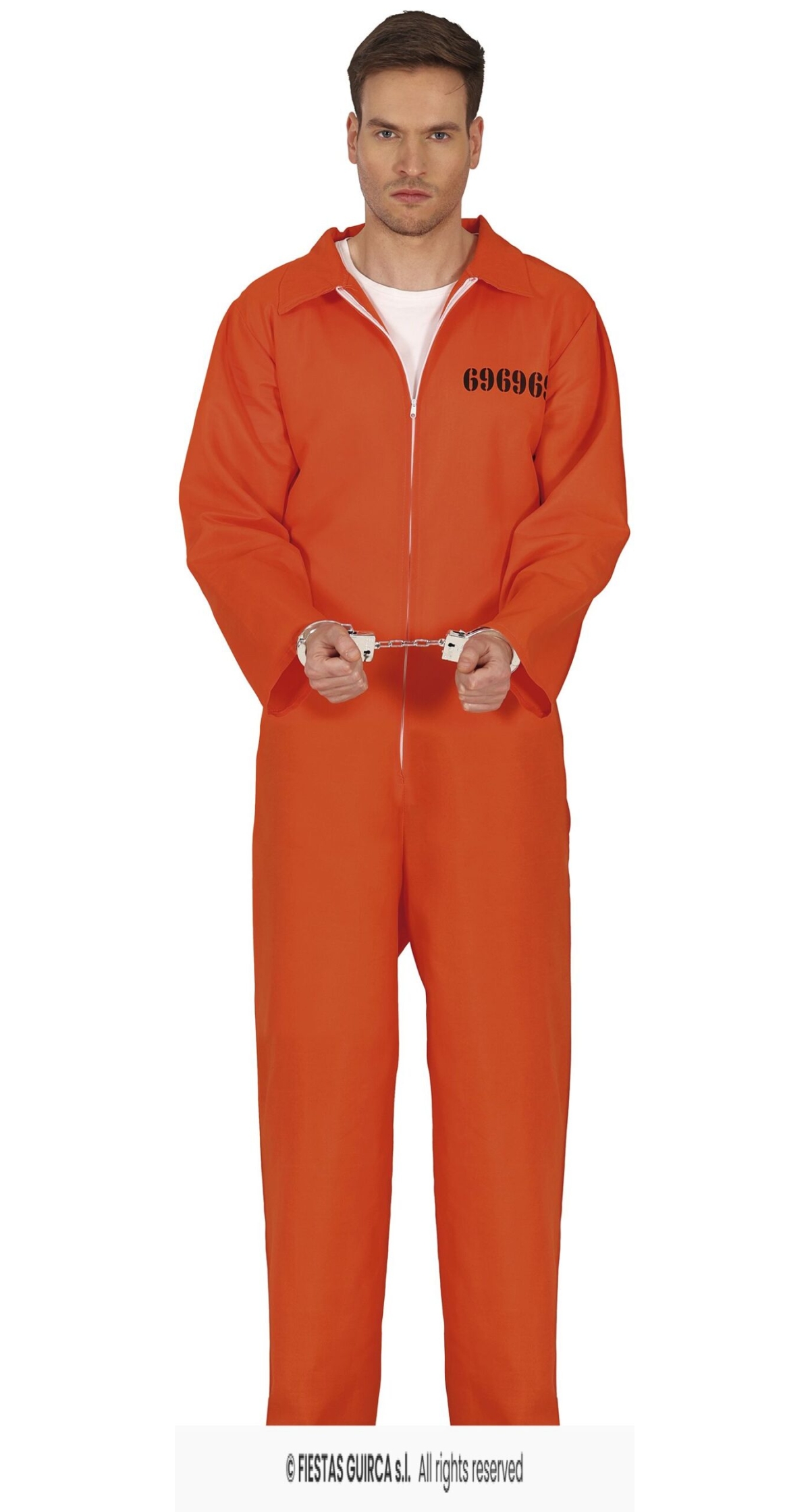 Orange Convict Prisoner Man Costume - Adult Size XXL (56-58) - Image 2