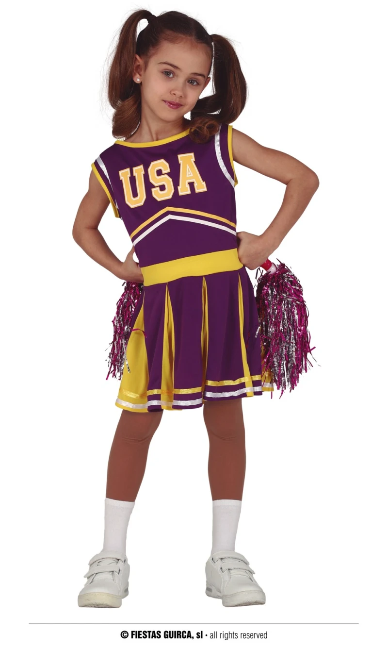 USA Purple Cheerleader Costume - Age 3 to 4 Years