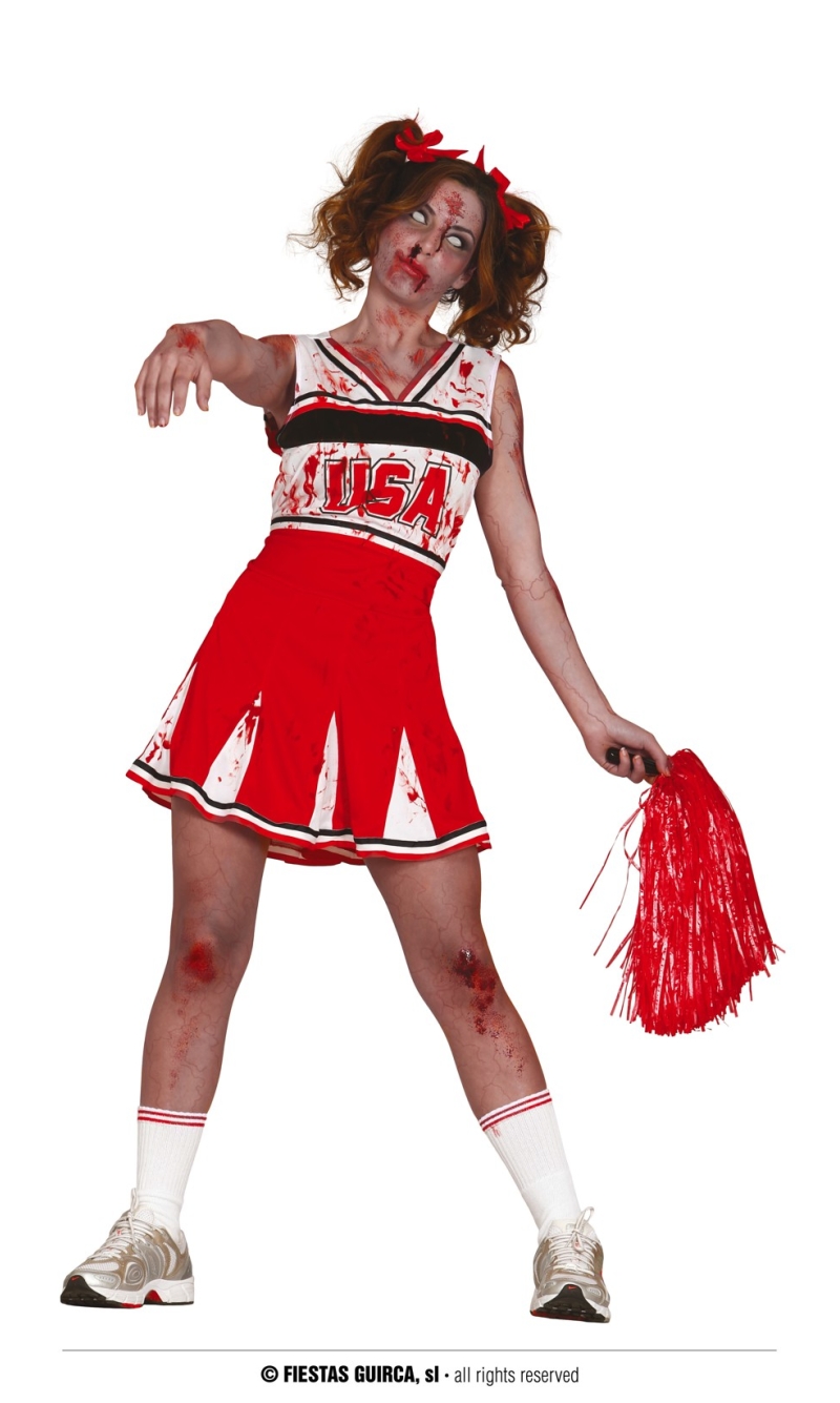 Zombie Cheerleader Costume - Adult Size Medium (38-40)