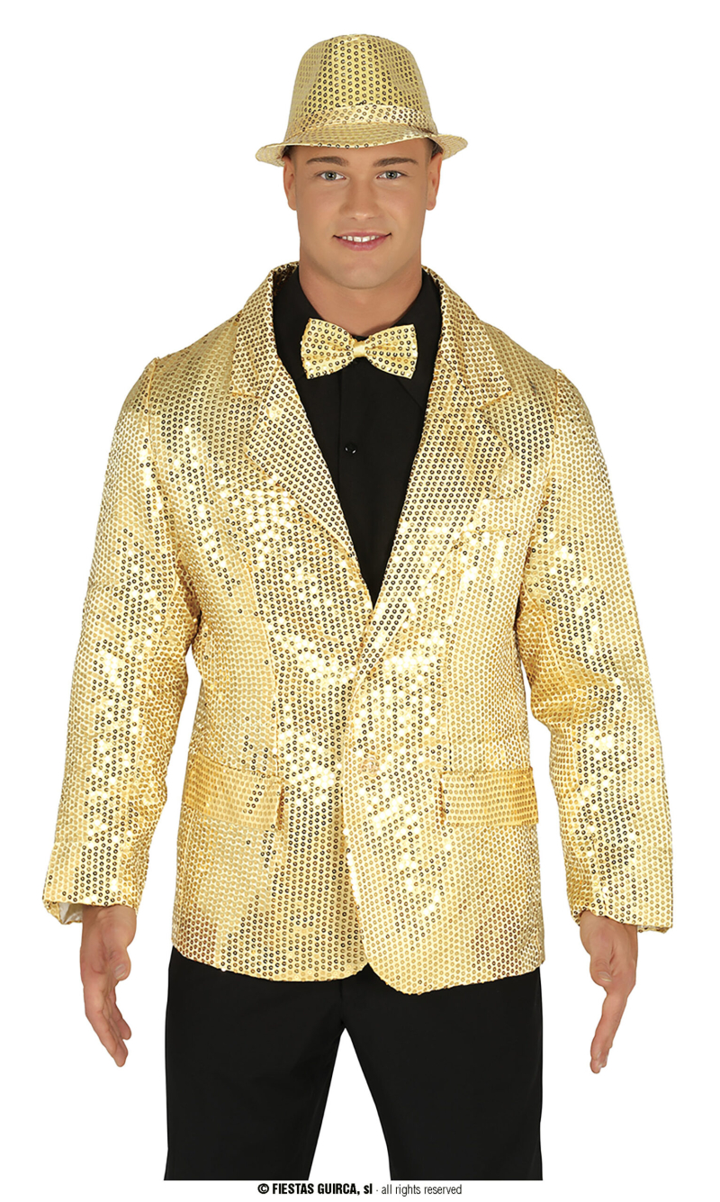 Sequined Jacket Gold - Adult Size Small (46-48)