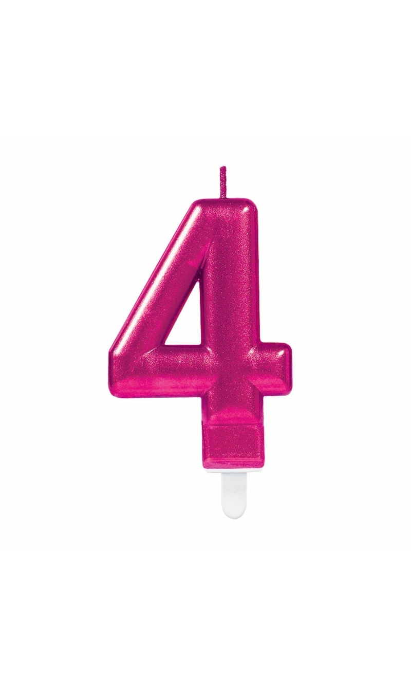 Candle Sparkling Celebrations Pink 7.5cm - No. 4