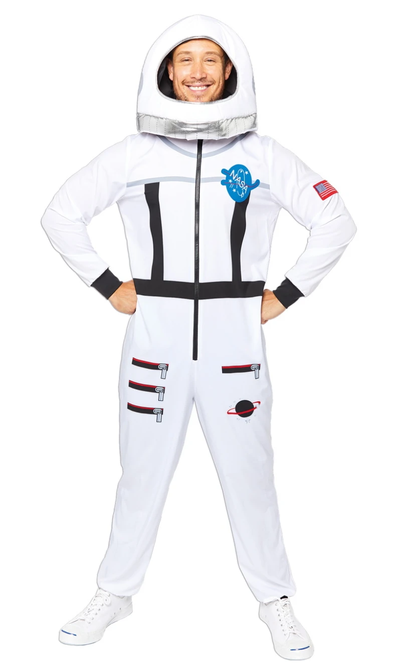 Astronaut Space Suit White Costume - Adult Size Standard (M)