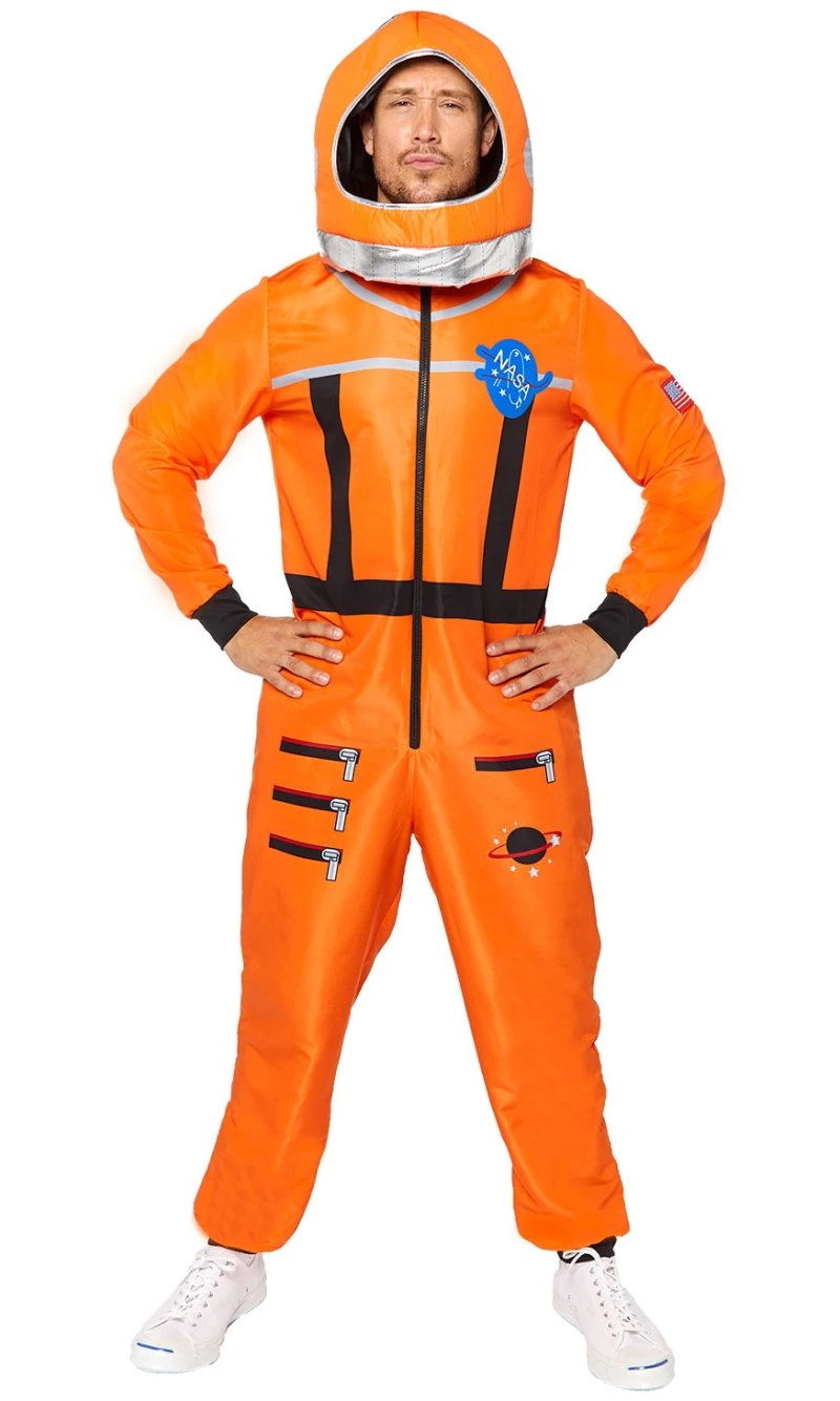 Astronaut Space Suit Orange Costume - Adult Size Large