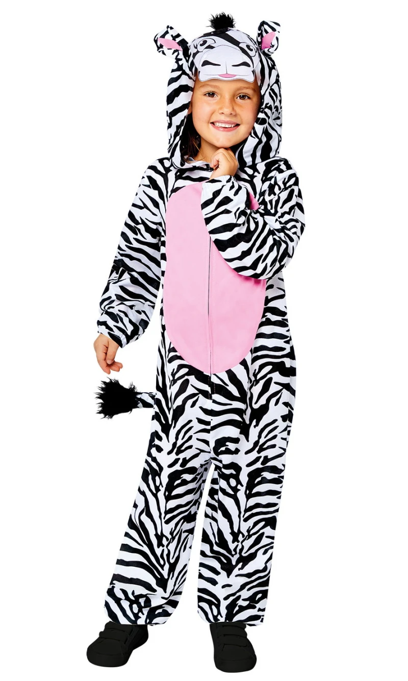 Zebra Animal Onesie Child Costume - Age 8 to 10 Years