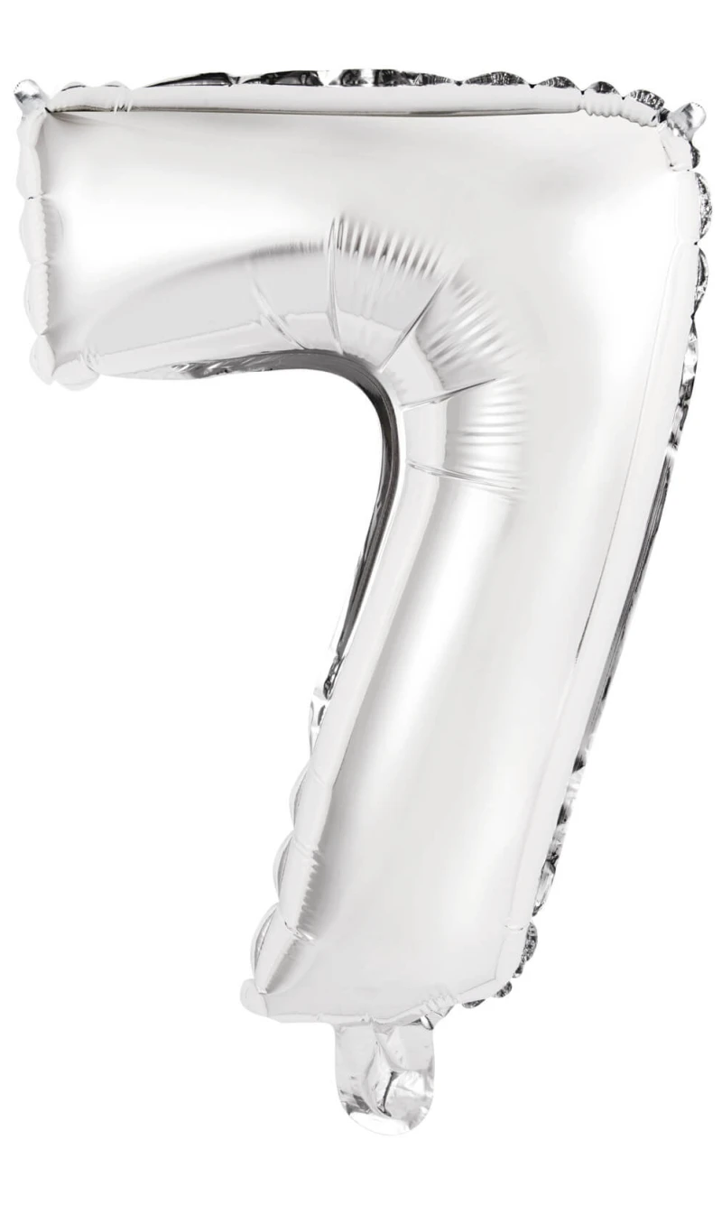 Mini Number 7 Silver Foil Balloon - 35cm