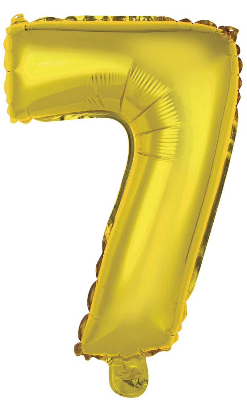 Mini Number 7 Gold Foil Balloon - 35cm