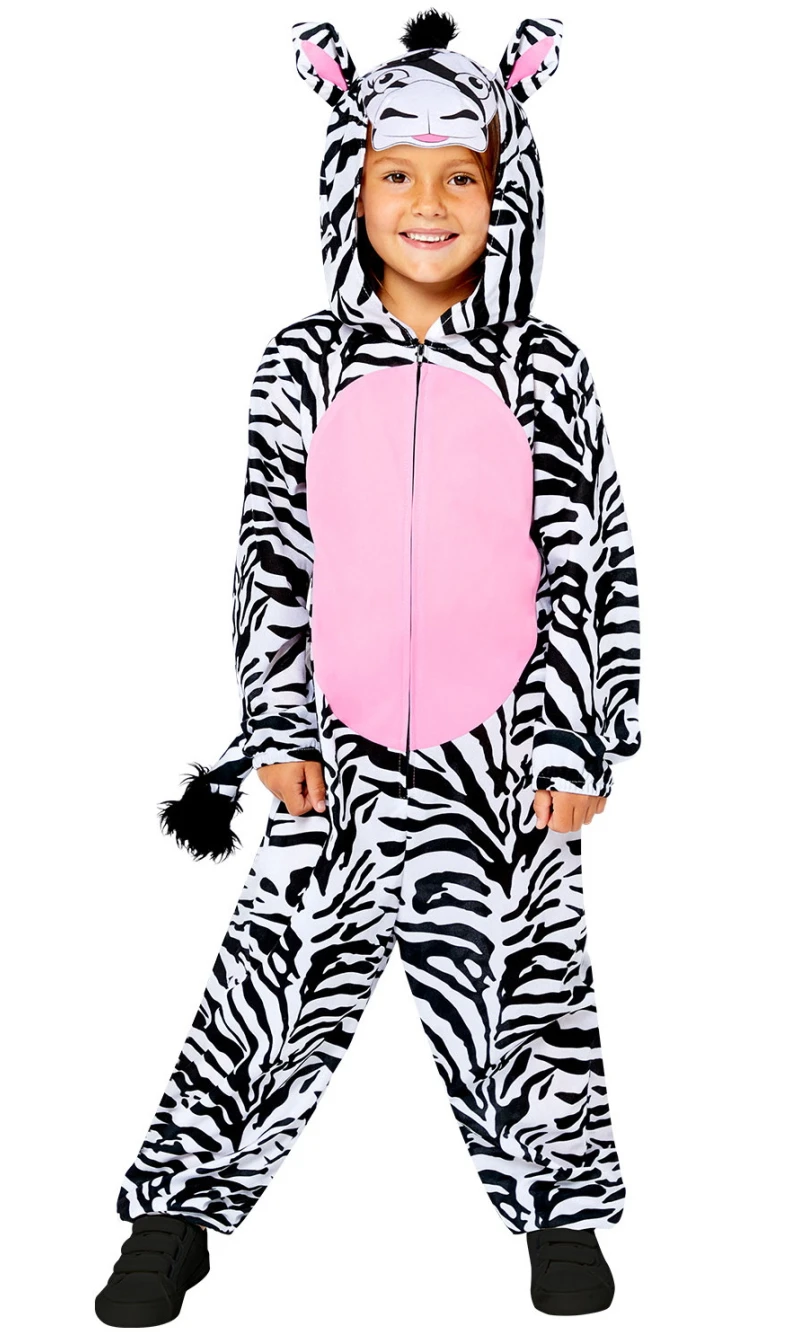 Zebra Animal Onesie Child Costume - Age 10 to 12 Years