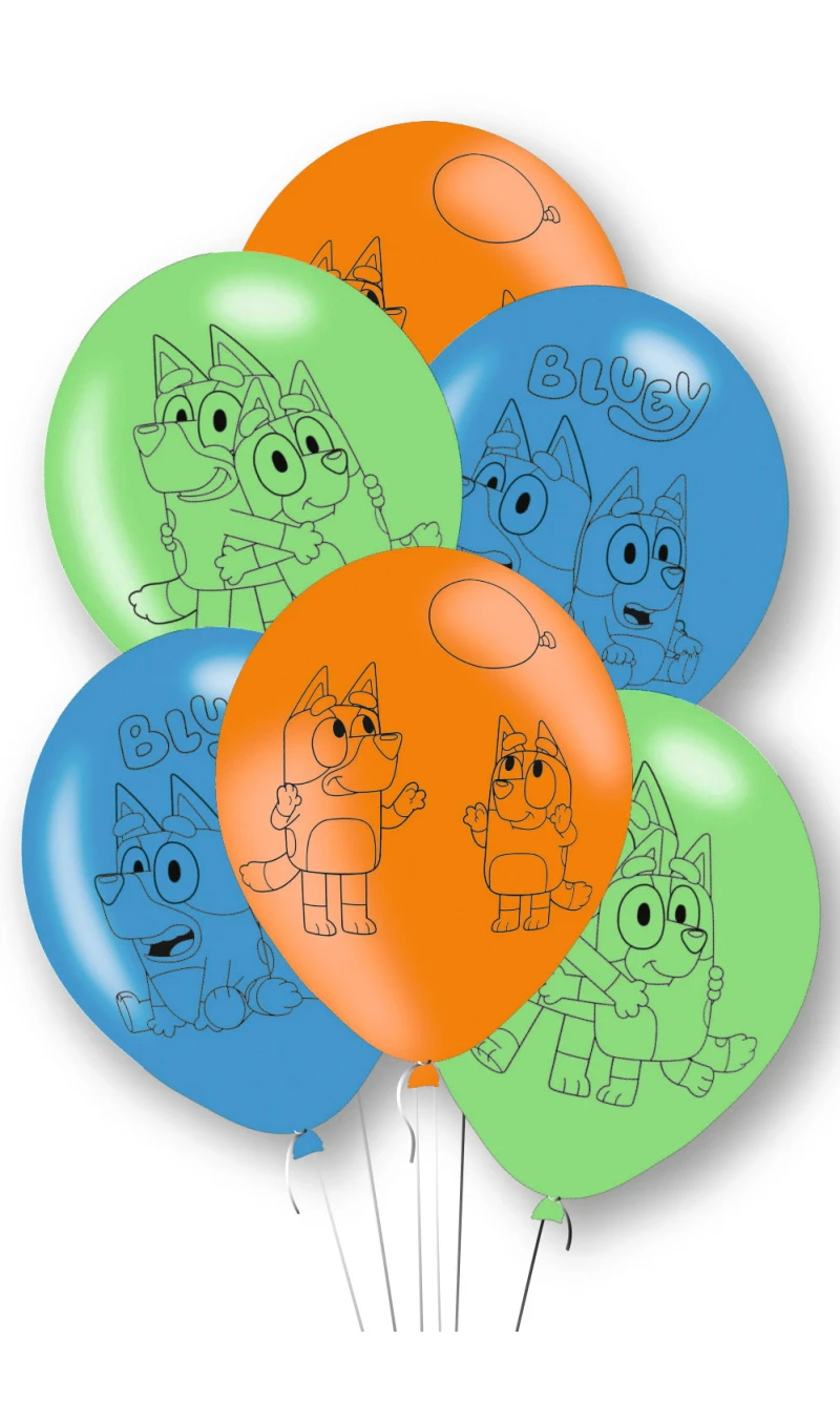 Bluey Latex Balloons 11 Inch - 6pk