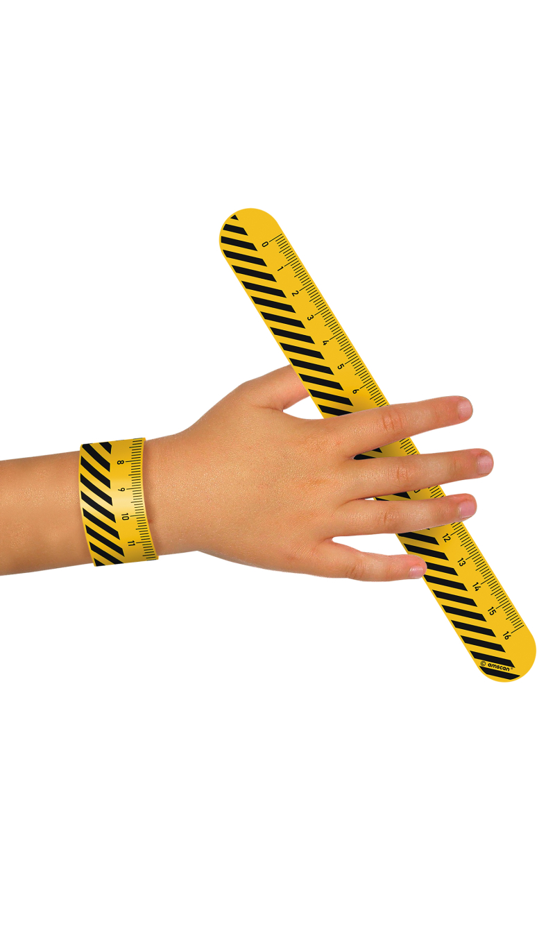 Party & Pinata Favour Slap Bracelets Construction Party 24cm - 8pk
