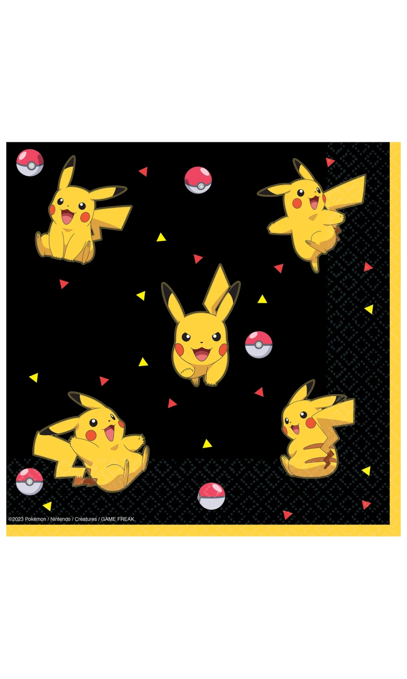 Pokemon Pikachu Party Napkins 33x33cm - 16pk