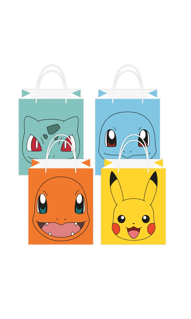 Pokemon Pikachu Party Loot Paper Bags 13x21.5cm - 8pk