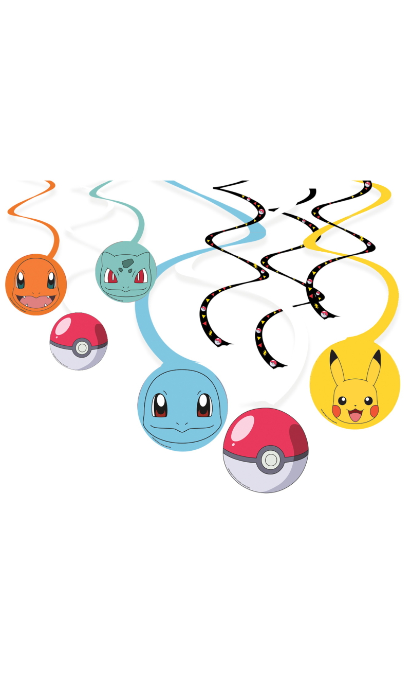 Pokemon Hanging Swirl Decorations (60cm/40cm) - 6pcs