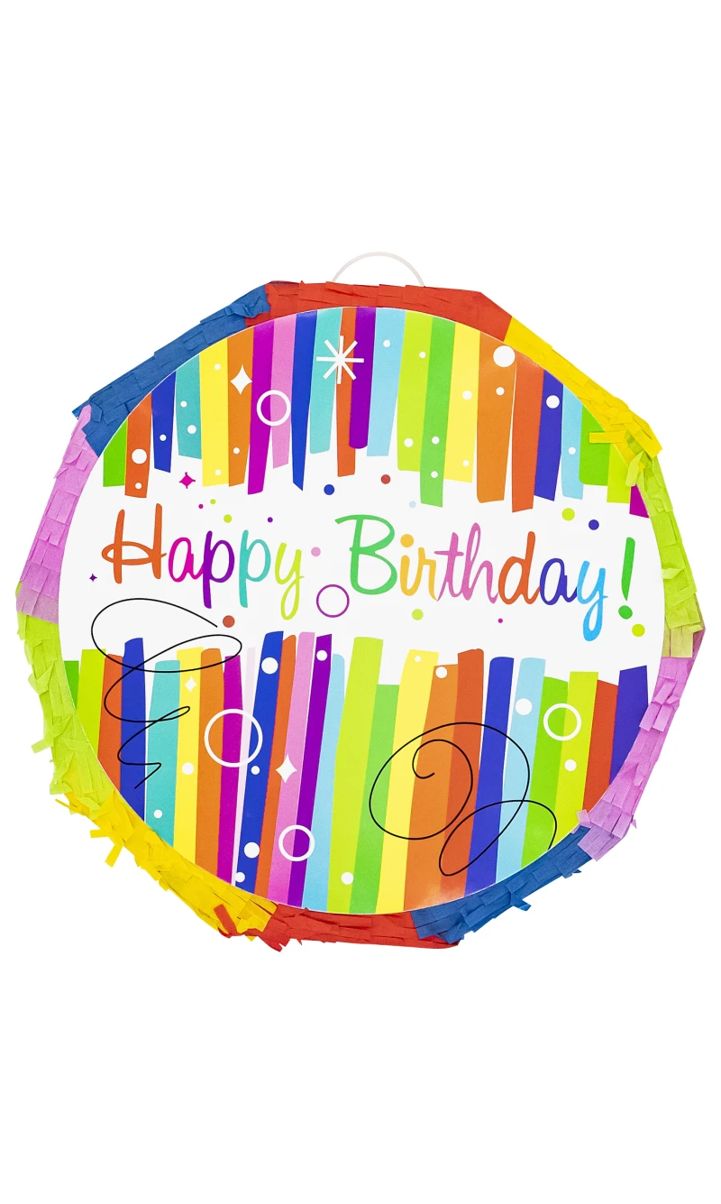 Expandable Pinata Happy Birthday - 32cm x 32cm