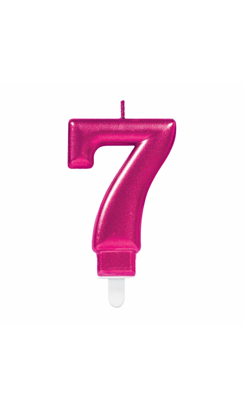 Candle Sparkling Celebrations Pink 7.5cm - No. 7