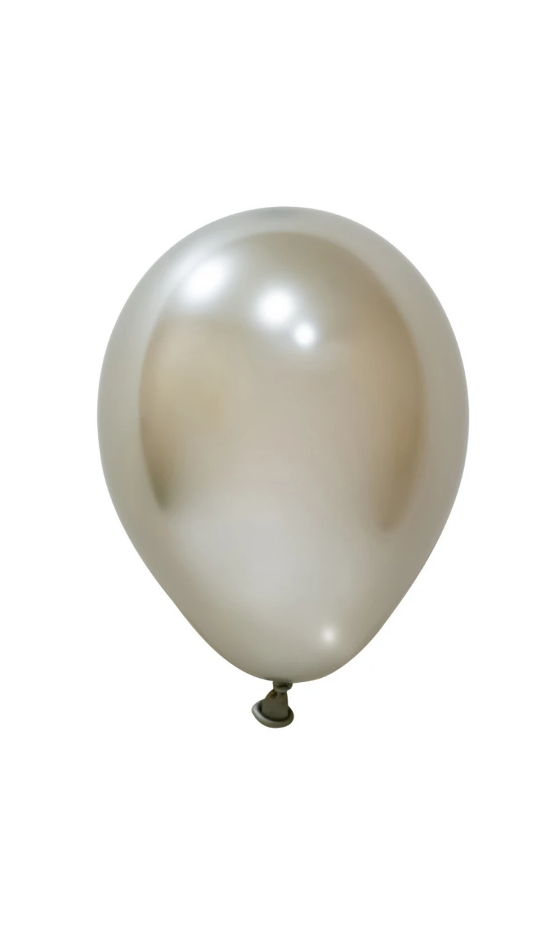 Balonevi Chrome White Gold Latex Balloon 5 Inch - 1pc