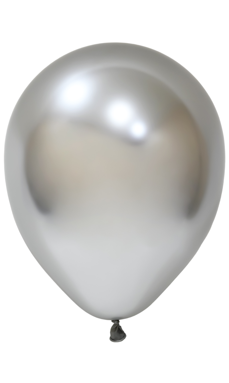 Balonevi Chrome Silver Latex Balloon 12 Inch - 50pcs