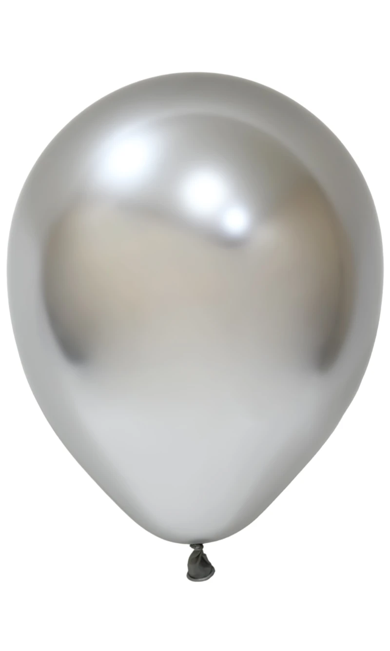 Balonevi Chrome Silver Latex Balloon 12 Inch - 1pc