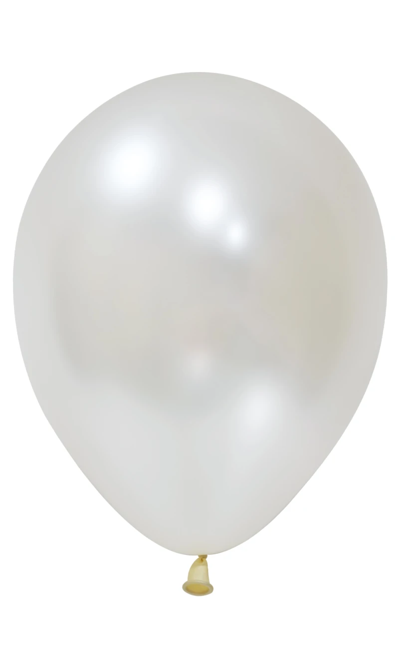 Balonevi Metallic White Latex Balloon 12 Inch - 1pc