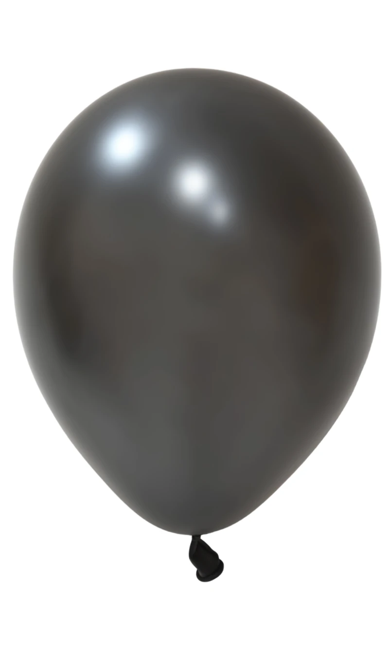 Balonevi Metallic Black Latex Balloon 12 Inch - 1pc