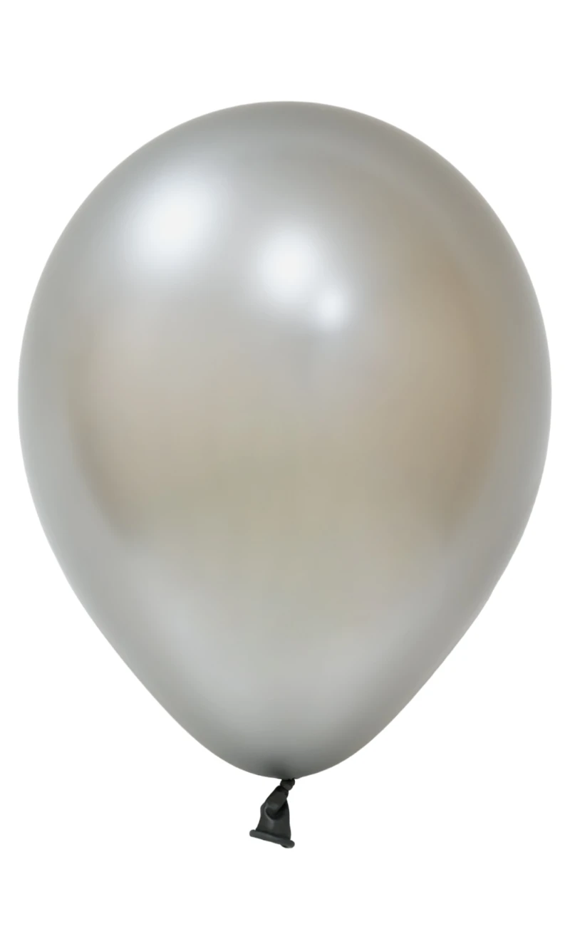 Balonevi Metallic Silver Latex Balloon 12 Inch - 1pc