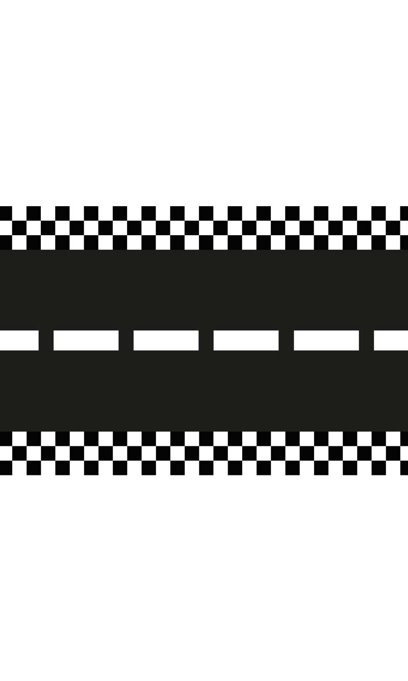 Racing Cars Race Track, Table Runner Nonwoven Fabric, 40x500cm