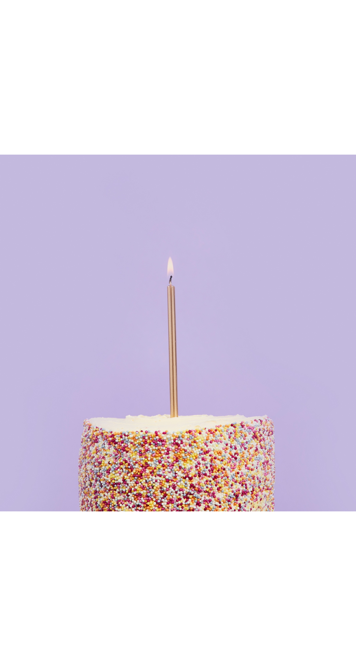 Gold Skinny Candles & Holders 95mm (12pk)