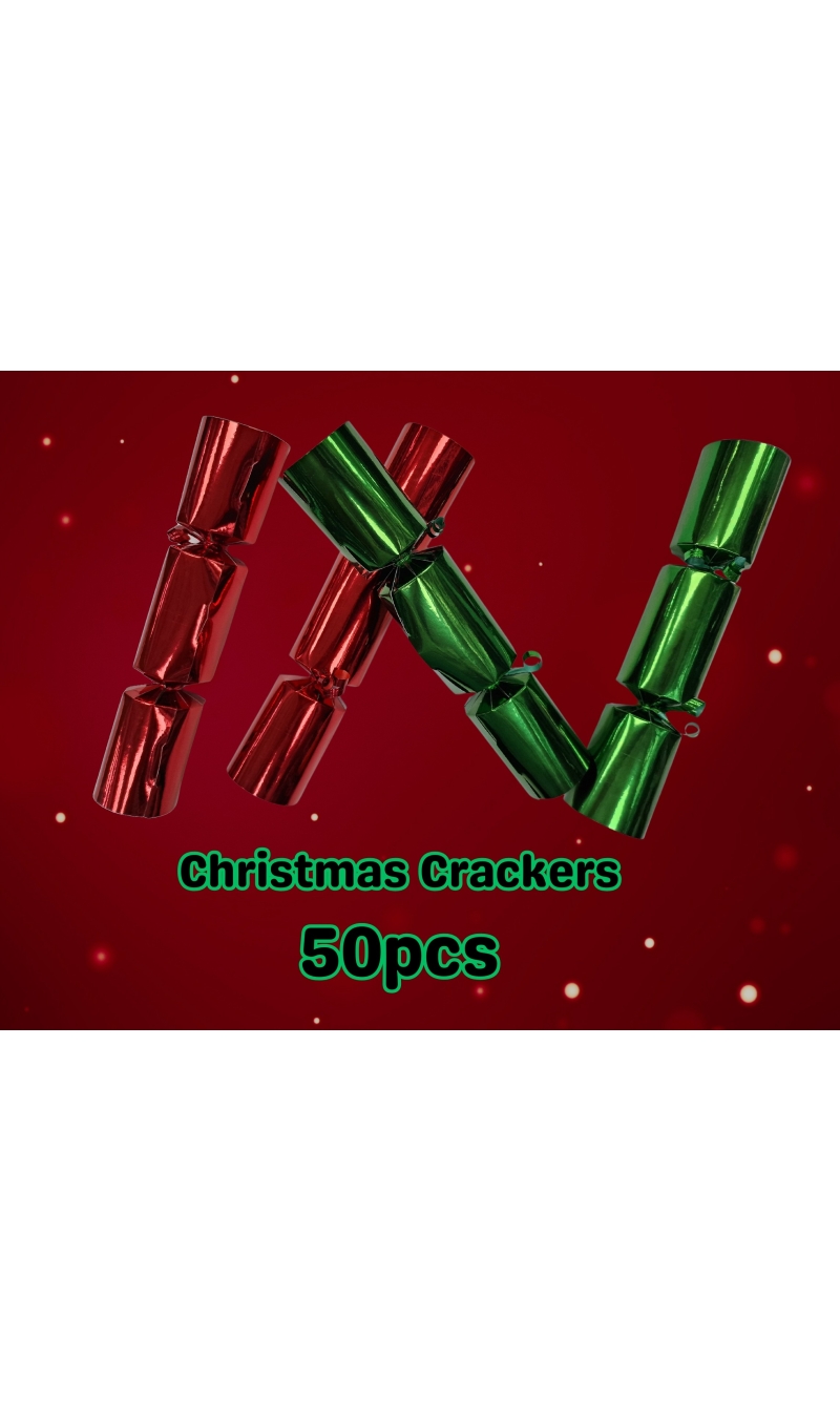 Christmas Crackers Red & Green 23cm Catering - 50pcs