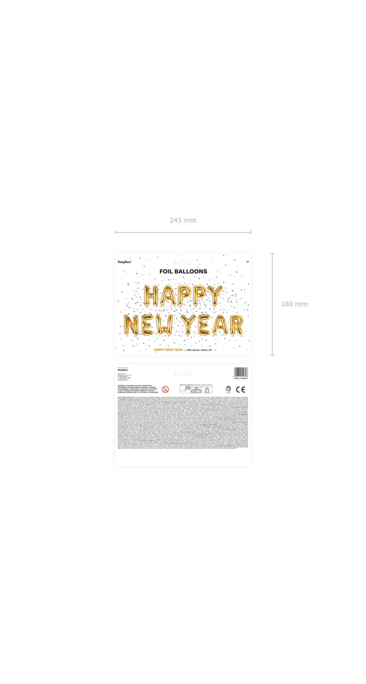 Happy New Year Gold Foil Balloon Banner 422x46cm