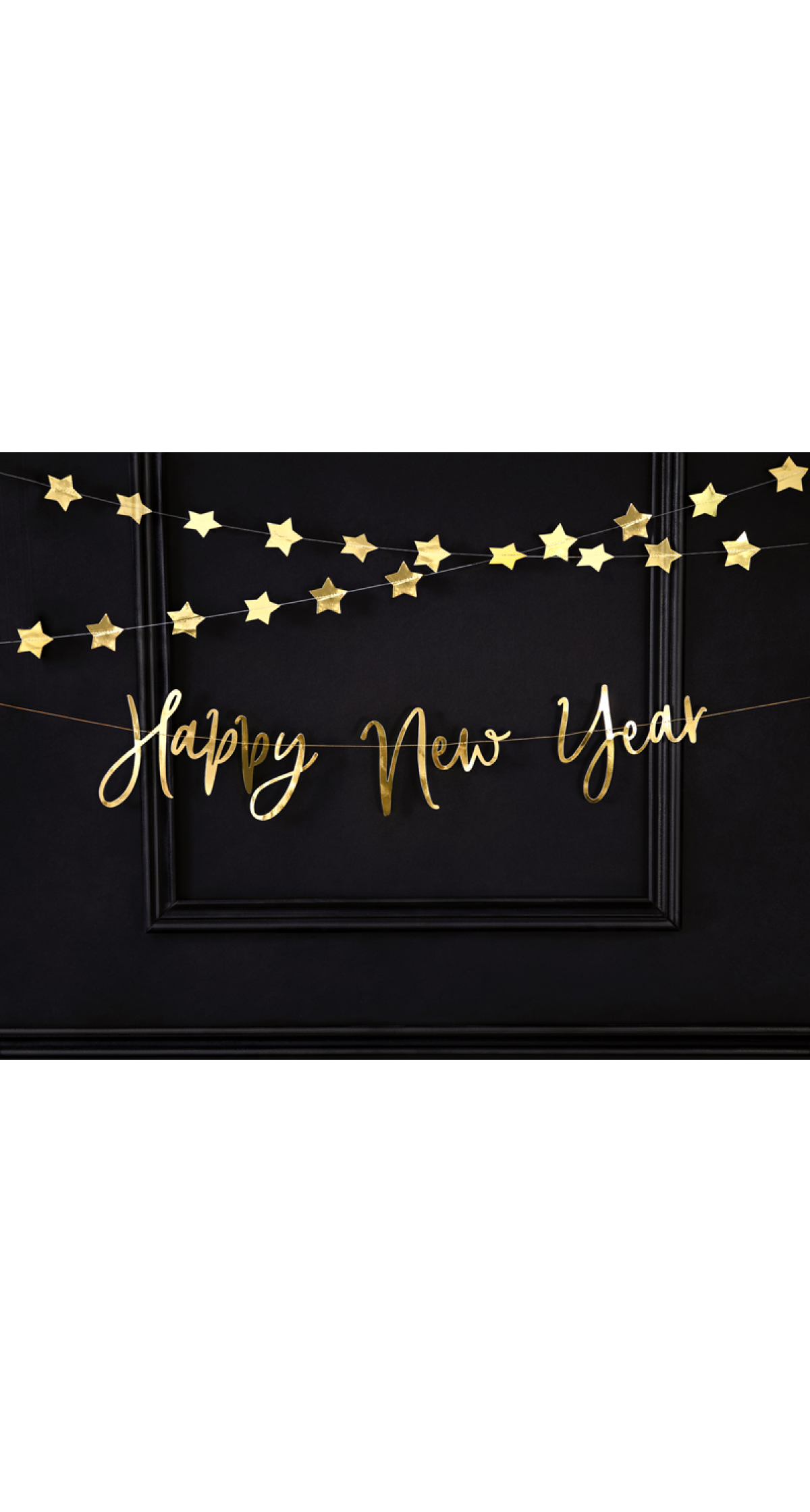 Happy New Year Banner Gold, 66x18cm - Image 4