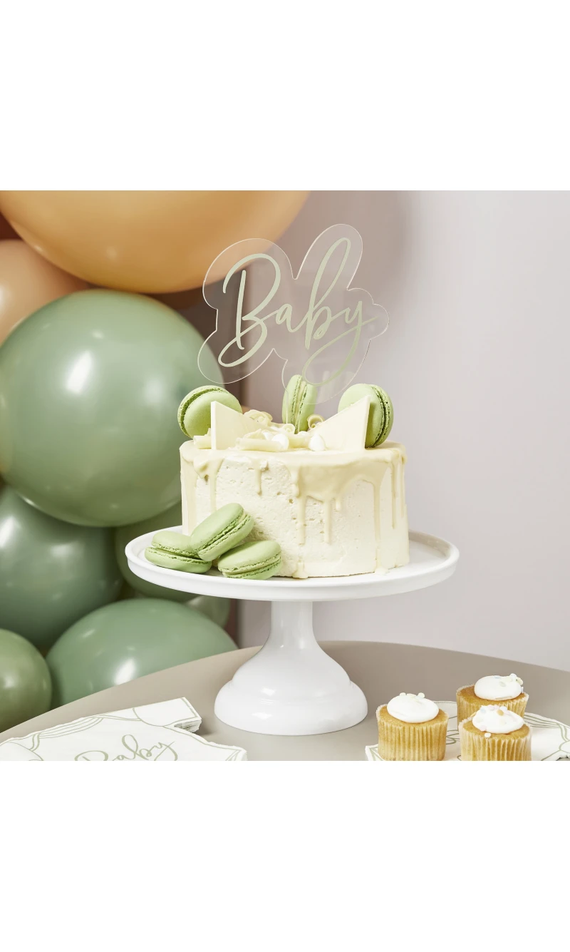 Sage Baby Acrylic Cake Topper