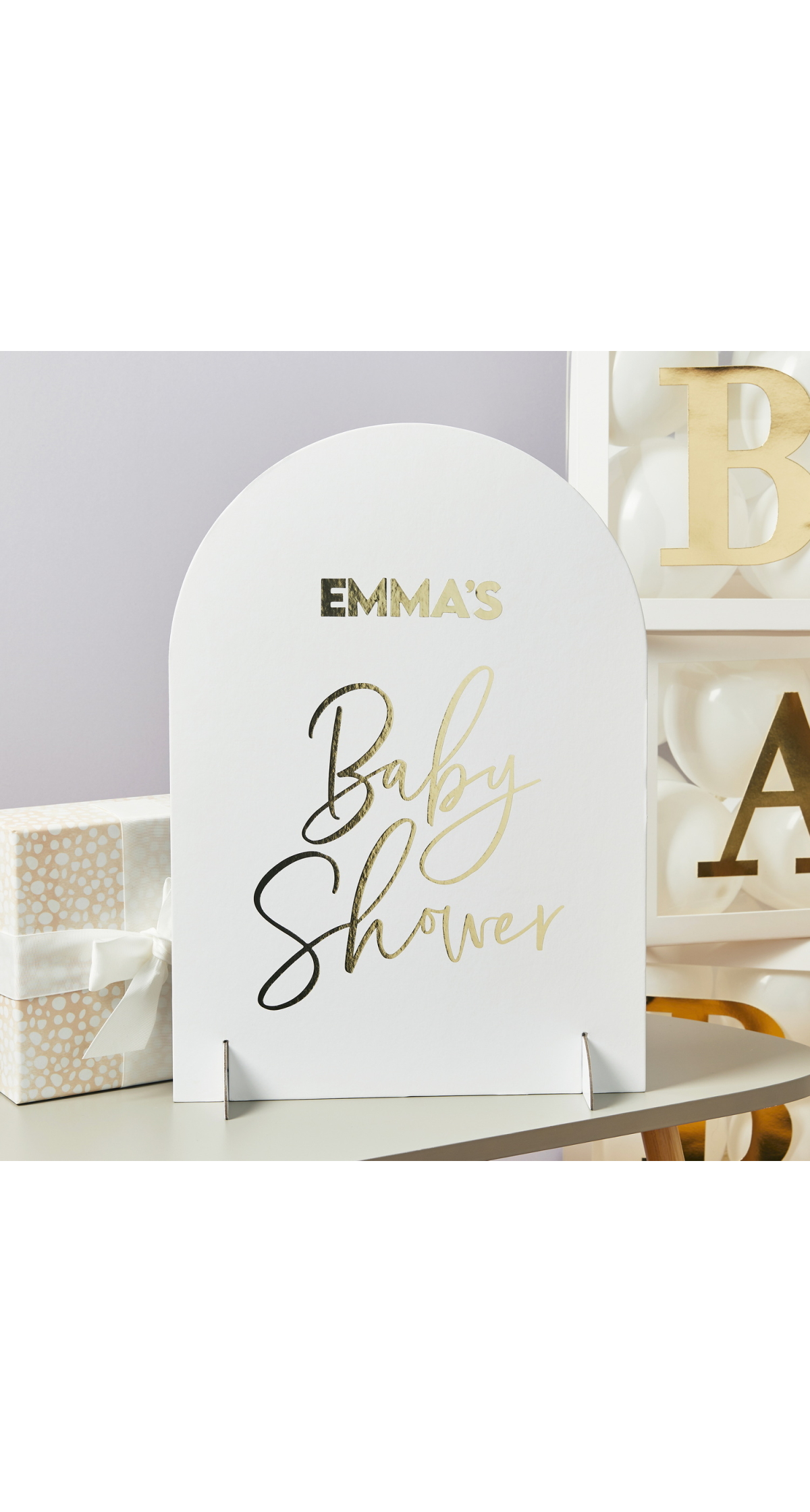 Baby Shower Personalised Sign & Sticker Sheet