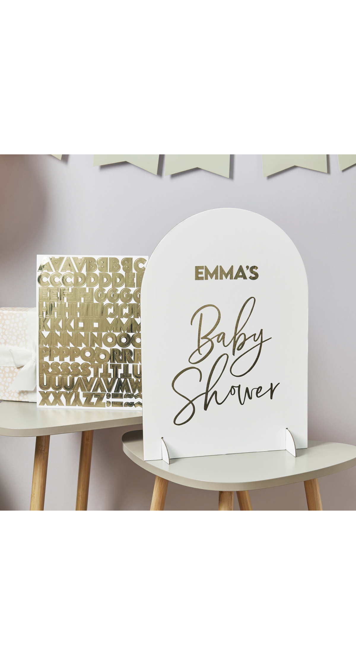Baby Shower Personalised Sign & Sticker Sheet - Image 3