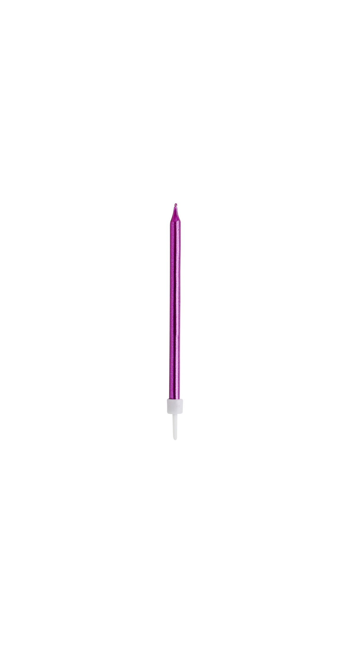 Hot Pink Skinny Candles With Holders 12pk (H)95mm