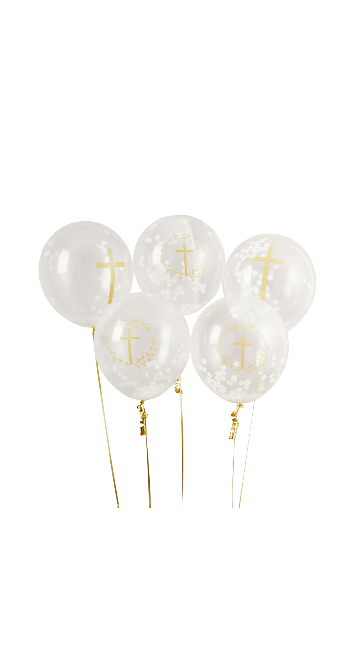 Cross Confetti 12 Inch Latex Balloon 5 pcs - Image 3