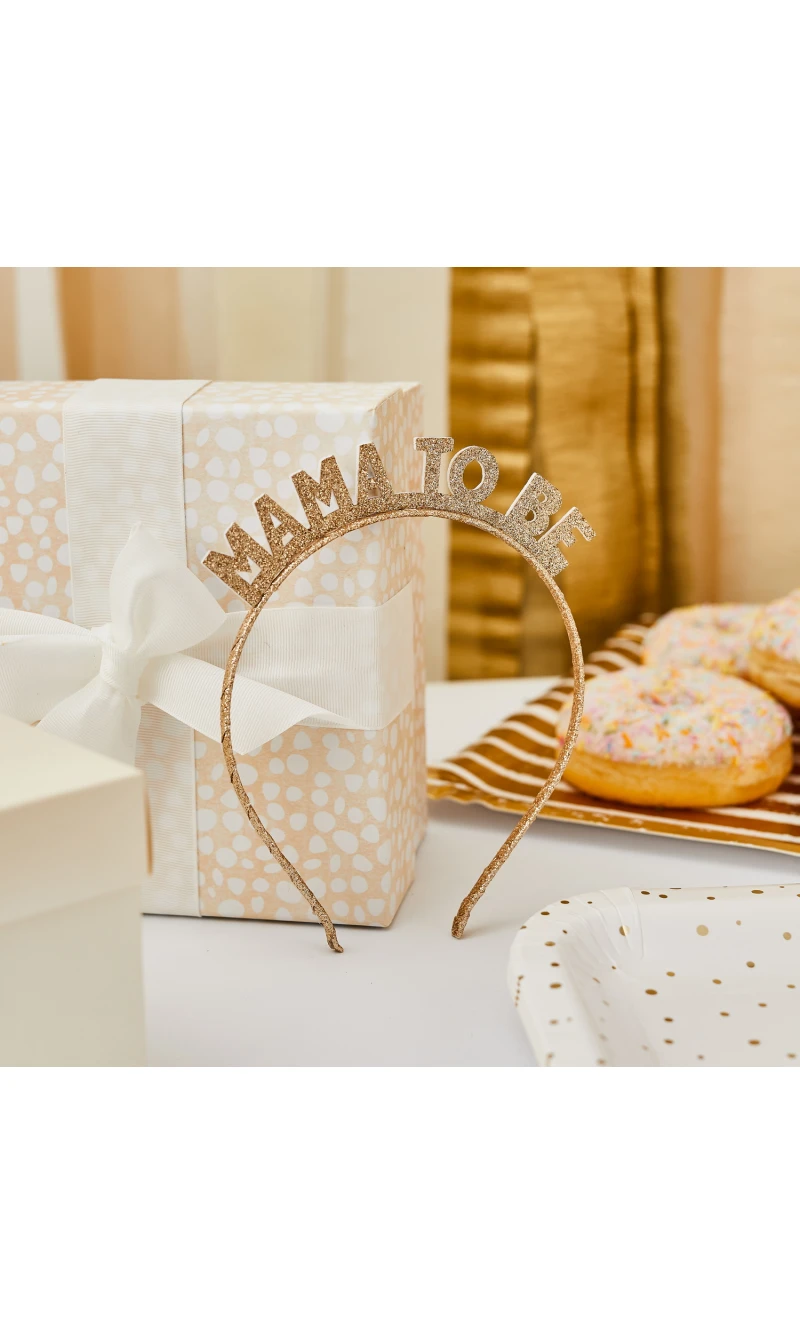 Gold Mama To Be Glitter Headband