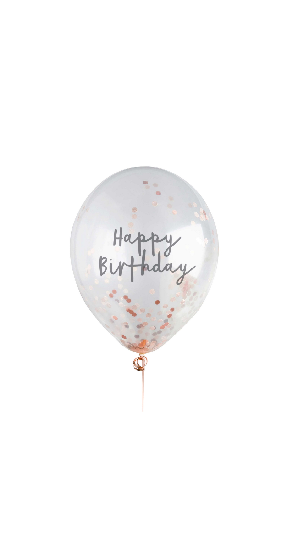 Rose Gold H/Birthday Confetti 12 Inch Latex Balloons 5pk