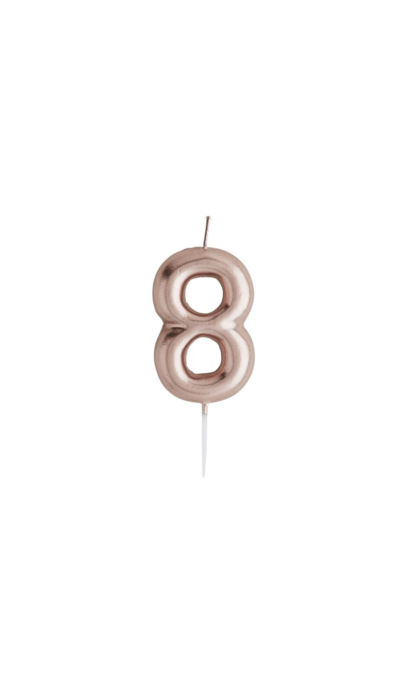 Rose Gold No.8 Candle (H)89x(W)39mm