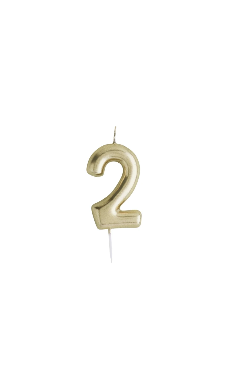 Gold No.2 Candle (H)84x(W)40mm