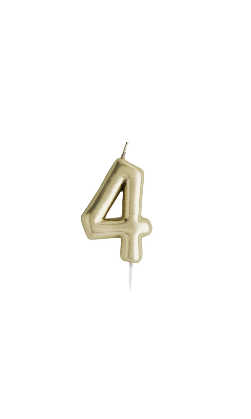 Gold No.4 Candle (H)84x(W)40mm