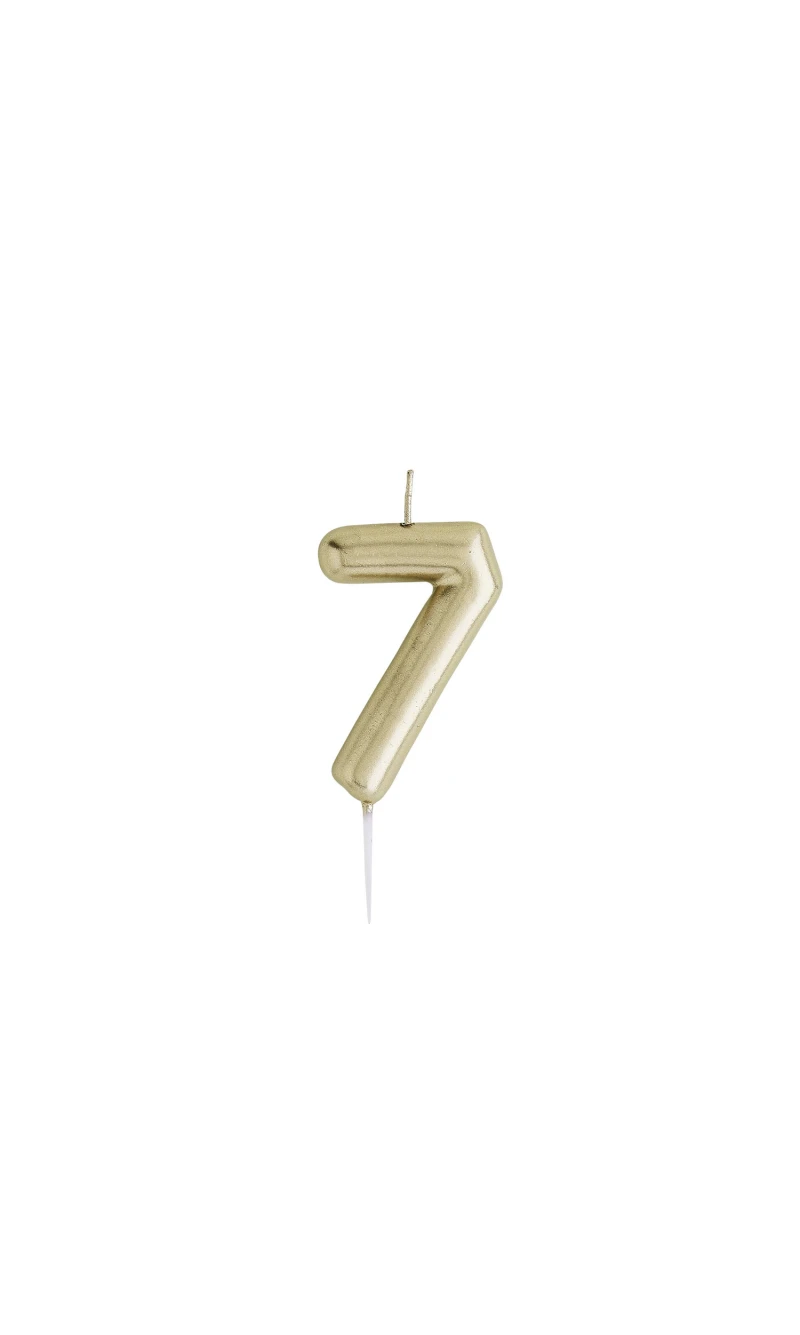 Gold No.7 Candle (H)84x(W)40mm